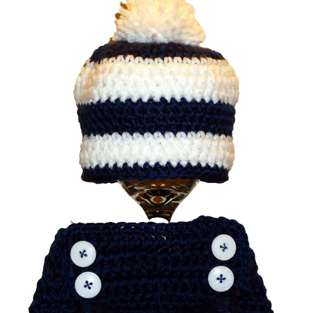 Crocheted Nautical bloomers with ruffle
